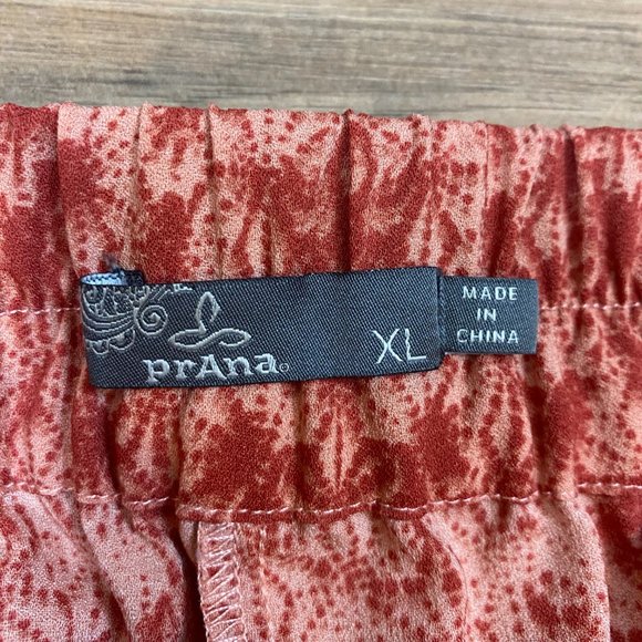 PrAna Pattern Pull on Shorts Women's‎ XL Color Coral - Picture 3 of 6
